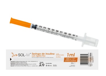 Seringa Descartável 1ml COM AGULHA - SOLMILLENNIUM