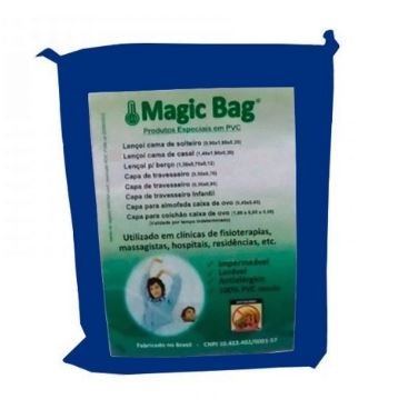 Capa Pvc Colch�o Solteiro Azul com Ziper- MAGIC BAG