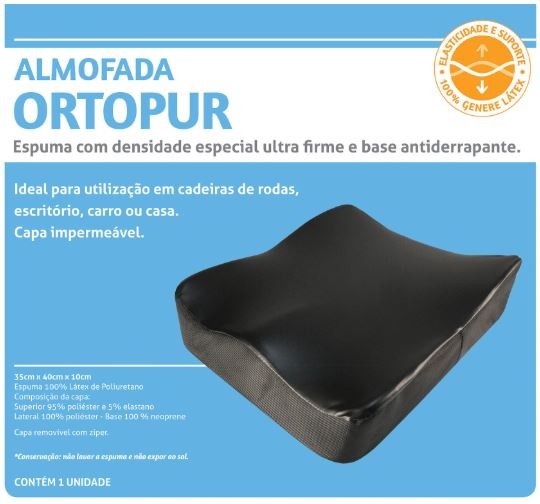 Almofada Ortopur Preta  Latex - PERFETTO