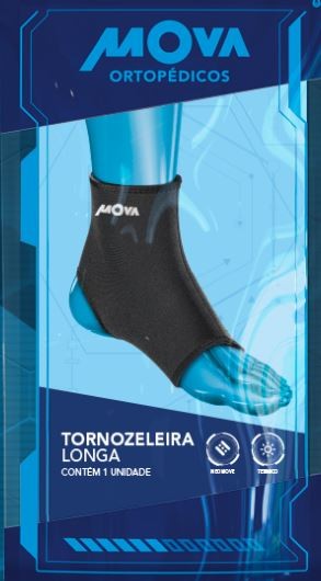 Tornozeleira Em Neoprene Longa Preta - MOVA