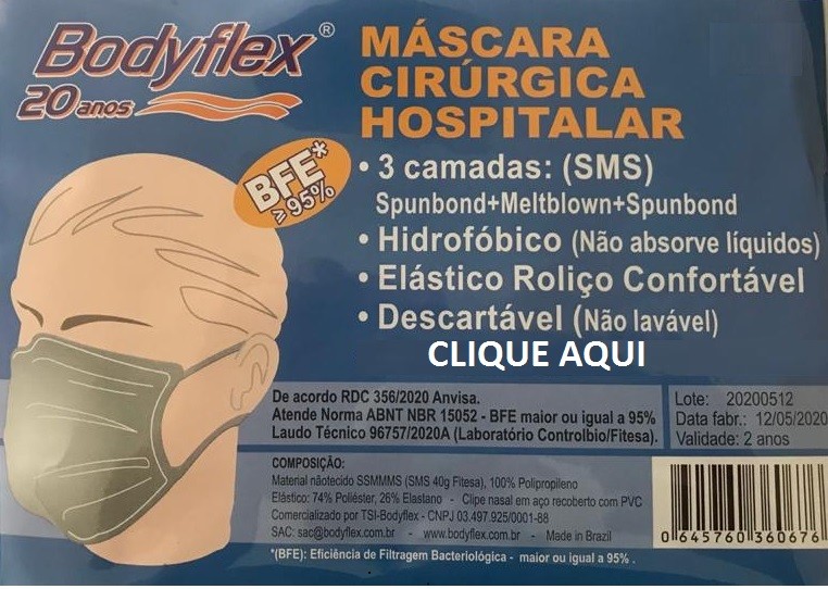 M�scara descart�vel azul Bodyflex