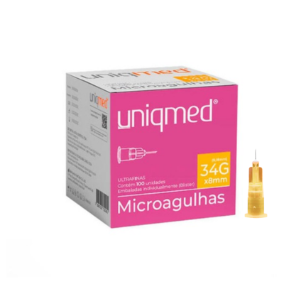 MICROAGULHA 34 G X 8 MM (AGULHA DE LEBEL) UNIQMED