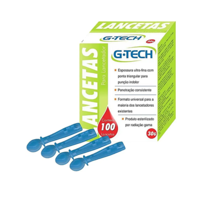 Lanceta Caixa Com 100 Unidades - G-TECH
