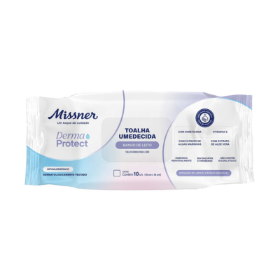 TOALHA UMEDECIDA BANHO DE LEITO 10 UN DERMA PROTEC MISSNER