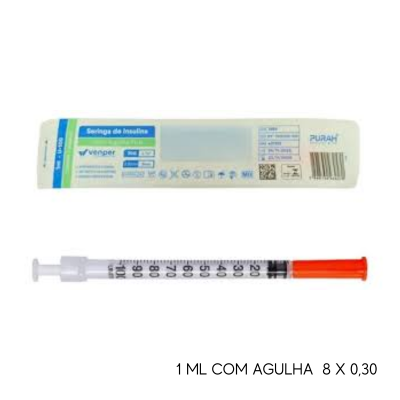 SERINGA INSULINA 1 ML C/AG 8 X 0,30 VENPER