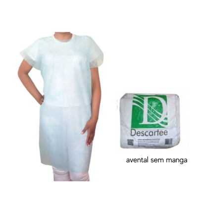 AVENTAL DESC. S/ MANGA BRANCO 30G C/10 DESCARTEE