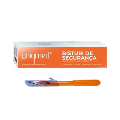 BISTURI DESCARTAVEL COM DISPOSITIVO DE SEGURANCA UNIQMED