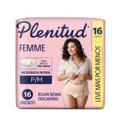FRALDA TIPO CALCINHA FEMME P/M C/16 UNI PLENITUD