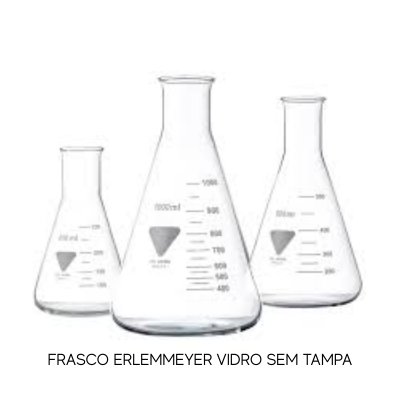 FRASCO ERLEMMEYER VIDRO SEM TAMPA PLENA-LAB