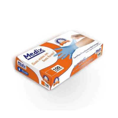 LUVA NITRILICA SEM PO AZUL MEDIX