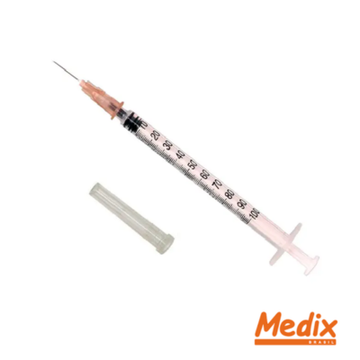 SERINGA DESCARTAVEL 1ML 13X4,5 COM AGULHA REMOVIVEL MEDIX
