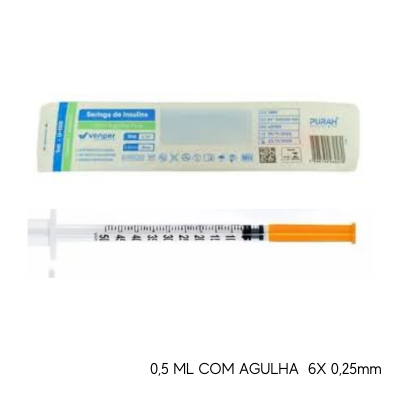 SERINGA INSULINA 0,5 ML C/AG 6 X 0,25 31 G VENPER
